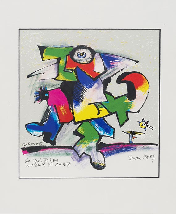 Otmar Alt - 2 farbige Tuschzeichnungen