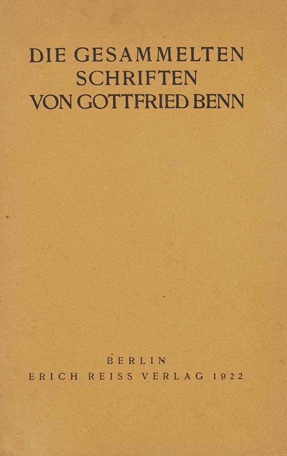 Gottfried Benn - Gesammelte Schriften. 2 Versionen