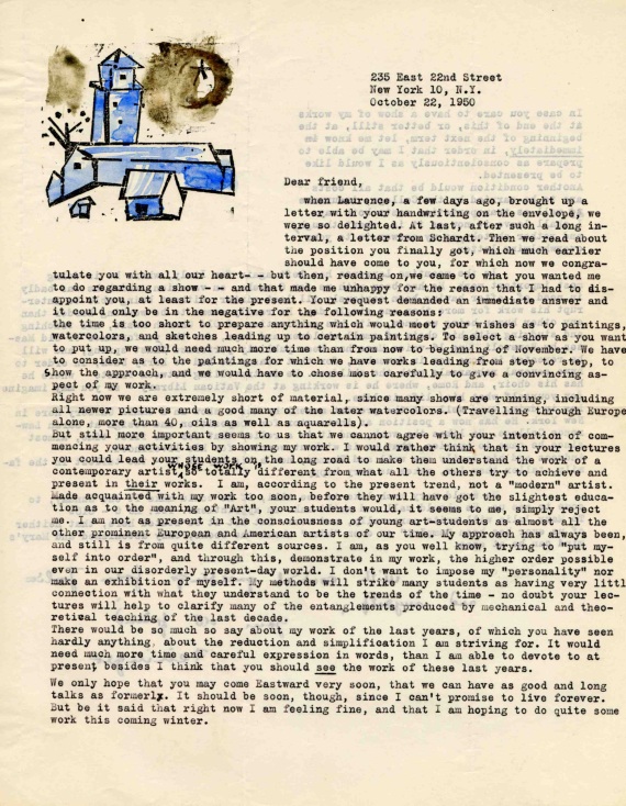 Lyonel Feininger - 69 Briefe (tlw. mit Holzschnitten) an Alois Schardt (darunter 7 zus. mit Ehefrau Julia) + 44 Briefe der Familien Feininger/Schardt + 1 Pos. Exzerpte - Weitere Abbildung
